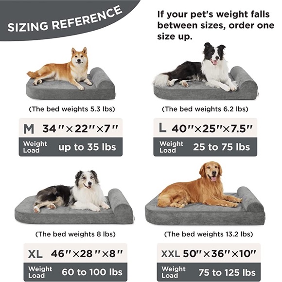 Orthopedic Memory Foam Dog Bed Pillow Anti-Slip Bottom Grey 46" L x 28" W x 8" H - Picture 4 of 7